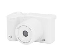 PUSOKEI Digital Camera, 4K 48MP Vlogging Camera Vintage, 1080P HD Color IPS Screen, 8X Zoom Front Rear Dual Cameras for Photography, Prevent Shake, Night Mode Enhancement (White)