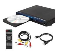 PUSOKEI HDMI DVD Player for TV, 1080P HD Compact CD/DVD Player That Play All Regions, 6.5mm Port, AV Output, USB Input & Remoted Control, Support PAL/NTSC (UK Plug)