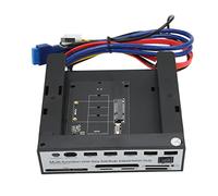 PUSOKEI Internal Card Reader, Media Multi-Function Dashboard, PC Front Panel, USB-C USB3.0 SATA Port, With NGFF M.2 MSATA, OTB Key, Support M2 SD MS CF TF Card