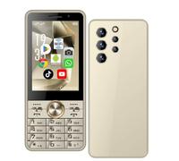 PUSOKEI Large Button Cell Phone for Seniors, 4G Unlocked Phone with 3.5 Inch HD Touchscreen, 2GB RAM 16GB ROM, 2MP Camera, Dual SIM Slot, WiFi, Bluetooth, Loud Volume, 2500mAh (Gold)