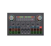 PUSOKEI Live Sound Card Audio Mixer, Bluetooth Voice Changer (Black)