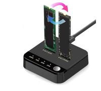 PUSOKEI M.2 NVMe SATA Cloner, M.2 Duplicator 20Gbps Dual Bay SSD Docking Station, Support Offline Cloning, UASP and Trim, Write & Read