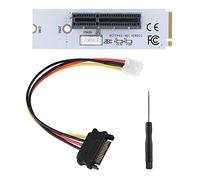 PUSOKEI M.2 PCIE Adapter Card,NGFF M.2 Key M to PCI-E 4X Adapter Card with LED Voltage Indicator,for Miner Mining Host,Support 2260/2280 M.2 SSD (Whiteboard with SATA cable)