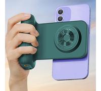 PUSOKEI Magnetic Phone Camera Grip, Smartphone Camera Holder Selfie Handle Snap with Wireless Shutter Button Remote, 1/4" Screw Hole for Tripod (Green)