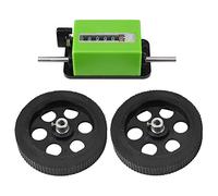 PUSOKEI Mechanical Meter Counter, 6 Digit Length Counter, with 2 Rolling Wheel, for Counting the Length of Textile, Printing, Artificial Leather, Green