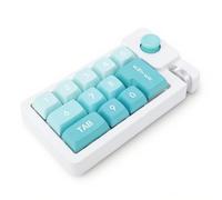 PUSOKEI Mechanical Number Pad, USB Wired Numeric Keypad with RGB LED Backlight & Joystick Roller, Hot Swappable & Anti Ghosting, 12 Keys Programmable, One Handed Macro Numpad (Green)