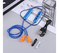 PUSOKEI Neckband Bluetooth Work Headphones, IPX5 Water proof, Noise Reduction Wireless Neckband Headphones with Mic, 20 Hrs Playtime, Rechargeable (Blue)