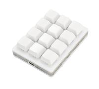 PUSOKEI One Handed Mechanical Keyboard OSU, 12 Keys Programmable Macro Keyboard, USB Wired RGB Mechanical Red Axis Keyboard for Linux, for OS X, for Wins, for Pi, Plug and Play (White)