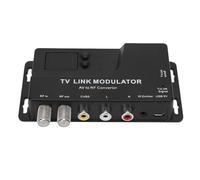 PUSOKEI PAL/NTSC TV Link AV to RF Modulator, UHF Coaxial Converter with Channel Display, CVBS RF Adapter for TV Tuner Satellite Set Top Box DVD Players