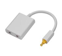 PUSOKEI PC 1 in 2 Optical Audio Cable, 1 in 2 Dual Port Toslink Digital Optical Audio Splitter Adapter Audio Cable (White)