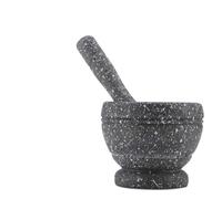 PUSOKEI Plastic Mortar and Pestle Set, Manual Garlic Grinder (granite