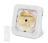 PUSOKEI Portable CD Player with Bluetooth 5.3, Desktop CD Player with Built in Speaker HiFi Sound, Remote Control, Sleep Timer, Dust Cover, LED Display