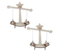 PUSOKEI Primary School Homemade Balance Scale DIY Toy for Shape and Space Perception, 2Pcs Wooden Balance Scale Kid Toy for Hearing and Interest Training, Wooden Educational for Science and