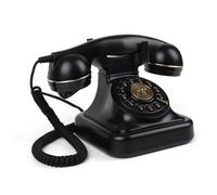 PUSOKEI Retro Bluetooth Cordless Phone, Wireless Rotary Landline Desk Phone with Handset & Speakerphone, USB Rechargeable, Hands Free Calling & Music Playback, for Home Office