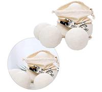 PUSOKEI Reusable Wool Laundry Balls for Quick Drying and Reduced Static Cling, for Bedding, Pack of 6 for Heavy Items, Saves Money on Dryer Sheets, Includes Drawstring Bag