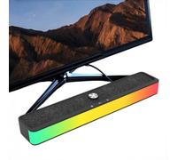 PUSOKEI RGB Desktop Soundbar, HiFi Stereo Computer Speaker with Dynamic Lighting Bar, Bluetooth 6.0 & 3.5mm Aux Port for Desktop PC, Laptop & Monitor