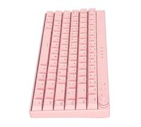 PUSOKEI RGB Mechanical Keyboard,Pink 82 Key Backlight Gaming Keyboard with Knob for Windows IOS,Wireless 2.4G&BT 3.0/5.0&USB C Wired,1800mAh Lithium Battery (Red Switch)