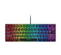 PUSOKEI Russian English Dual Language Keyboard, RGB LED Backlit Mechanical Gaming Keyboard with 61 Keys, Ergonomic Design for PC Laptop Computer (Black)