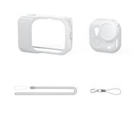PUSOKEI Silicone Protective Case Camera Shockproof Cover with Lens Cap and Lanyard for GO Ultra, Action Camera Silicone Case Body Full Protection (Gray)