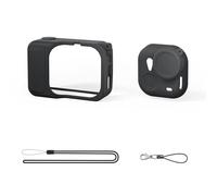PUSOKEI Silicone Protective Case Camera Shockproof Cover with Lens Cap and Lanyard for GO Ultra, Action Camera Silicone Case Body Full Protection (Black)