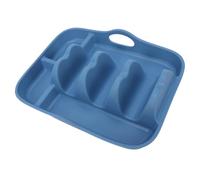 PUSOKEI Silicone Taco Holder Tray with Divider, Taco Stand for Hard Soft Shell, Reusable Tortilla Holder for Nachos Mexican Food Serving, Rack for Party Home (Dark Blue)