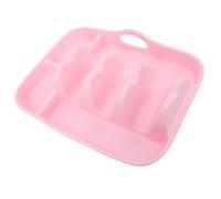 PUSOKEI Silicone Taco Holder Tray with Divider, Taco Stand for Hard Soft Shell, Reusable Tortilla Holder for Nachos Mexican Food Serving, Rack for Party Home (Pink)