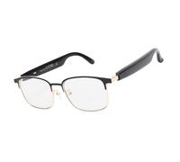 PUSOKEI Smart Glasses, Polarized Sunglasses with Blue Light Filter, AI Voice Control, 8H Playback, 200H Standby, Hands Calling, for Men Women Travel Outdoor Sports (Gold)