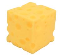 PUSOKEI Soft Cheese Squeeze Toy Gentle Bounce Back Effect Relaxing Squeeze Action for Adults and Kids Yellow 3.9 X 3.9 X .5in