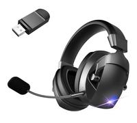 PUSOKEI Tri-Mode Gaming Headset with 3D Surround Sound and Comfortable Earmuffs for, Switch - Multiple Connection Methods, 36 Hour Battery Life (Black)