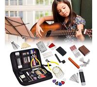 PUSOKEI Versatile 72Pcs Guitar Tool Kit Maintenance Tools Comprehensive Set String Action Ruler Measuring Great Beginners and Professional Players