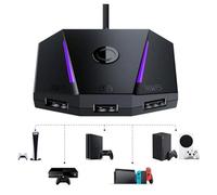 PUSOKEI VX2 AimBox Game Console Mouse and Keyboard Converter, APP Control Mouse Keyboard Adapter with RGB Light & 3.5mm Audio Function, Compatible with PS 4, X Box Series X/S,