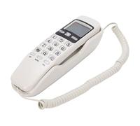 PUSOKEI Wall Mountable Corded Phone, Retro Landline Telephone with DTMF/FSK Caller ID System & LCD Display, Redial, Volume Control, Basic Corded Phone for Home Office Hotel (White)