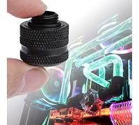 PUSOKEI Watercooling Fitting for PC, 10 * 14mm PC Watercooling Fitting with Silicone Sealing Ring Water Cooling Fitting Replacement for PC Water Cooling System for Rigid Acrylic Tube (Black)