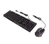 PUSOKEI Wired Keyboard and Mouse Combo, Gaming Colorful Backlight USB Keyboard Mouse Set, 104 Keys Keyboard, 1600DPI Optical Mouse, for PC, Laptop, Mechanical Feel