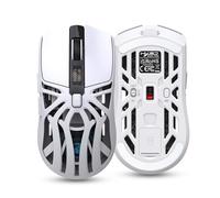 PUSOKEI Wireless Gaming Mouse, Tri Mode 2.4G USB-C Bluetooth 5.3 Ergonomic Mouse, Lightweight Hollowed Out Design, 6 Programmable Buttons with Colorful Lights
