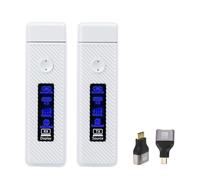 PUSOKEI Wireless HDMI Transmitter and Receiver, 4K Decode Input 1080P Output, HDMI Extender Kit, 2.4G 5G for Video and Audio to Monitor From PC Projector TV Box (White)