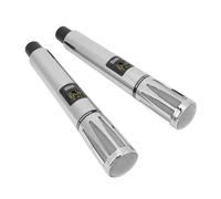 PUSOKEI Wireless Microphone, UHF Metal Dual Handheld Cordless Dynamic Mic Systemwith Rechargeable Receiver, for Karaoke, Speech, Wedding, Singing, 100m Range (Silver)