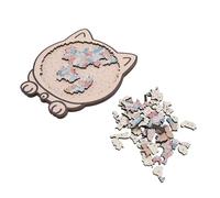 PUSOKEI Wooden Cat Shaped Jigsaw Puzzle Delightful Artwork Playful Design for Home Decor Beechwood Material for Cat Lovers and Art Enthusiasts (Multi Color)