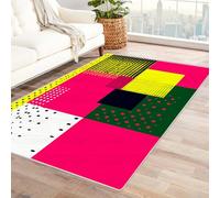 PUSRDEO Abstract Art Minimalist Multi-Color Area Rug Color Blocks Durable Backing For Hallway, Passage, Connecting Space, High Resilience Long Wearing(Multicolored)-240x300cm