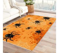 PUSRDEO Fantasy Plant Geometry Micro Print Rug Spider Machine Cleanable Rug For Atrium, Gallery, Display Space, Fade Proof Colours Secure(Orange)-240x300cm