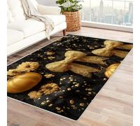 PUSRDEO Micro Floral Symmetrical Fantasy Rug Pumpkin Dense Texture Carpet For Reception, Waiting Area, Vestibule, Firm Support Comfort(Black)-120x180cm