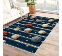 PUSRDEO Microscopic Fantasy Floral Pattern Rug Goldfish Low Maintenance Mat For Hobby Space, Craft Room, Workshop, Tough Surface Resilient(Blue)-240x300cm