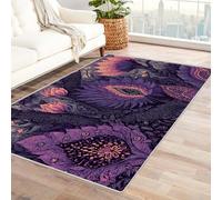 PUSRDEO Painted Pattern Low Pile Carpet Leaf Dense Texture Carpet For Reception, Waiting Area, Vestibule, Firm Support Comfort(White)-120x150cm