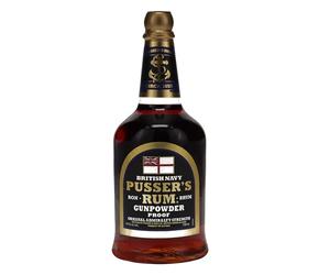 Pusser's Rum, Black Label Gunpowder Rum, 70 cl, 54.5 % ABV, Original Royal Navy Blend, produced at original Admiralty Strength, Great Father's Day Gift