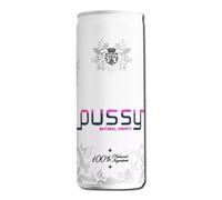 Pussy 100% Natural Energy Drink Passion Fruit and Lychee with White Graprfruit and Lime Juice Flavour 250ml Can No Taurine, Additives, Preservatives, Sweetners, Artificial Caffeine (Pack of 24)