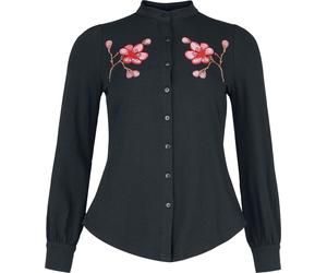 Pussy Deluxe Asia Dreams Flowers Blouse Long-sleeved Shirt black M