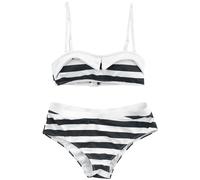 Pussy Deluxe Big Party Stripes Bikini Bikini Set black white S