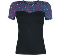 Pussy Deluxe Cat Paws & Cherries Girl Basic Shirt T-Shirt blue black L