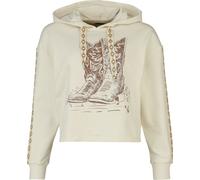 Pussy Deluxe Wild West Boots Cropped Hoodie Hoodie off white S