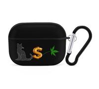 Pussy Money Weed Earphone Case PC Bluetooth Earbud Cove Headphone Cases Compatible with Airpods Pro Black-style